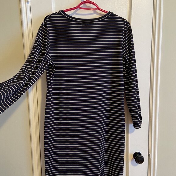 Sonnet James "Reese" Dress | Navy with Camel Stripes | L/12 - Picture 7 of 9